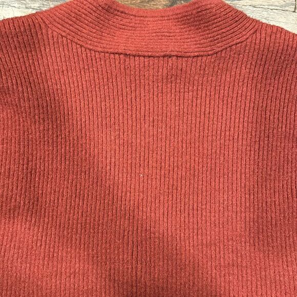 Halogen Red Ribbed Cap Sleeve Sweater top size Small - Picture 6 of 6